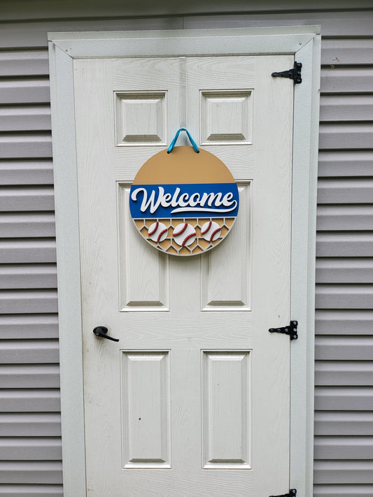 Baseball Welcome Door Hanger