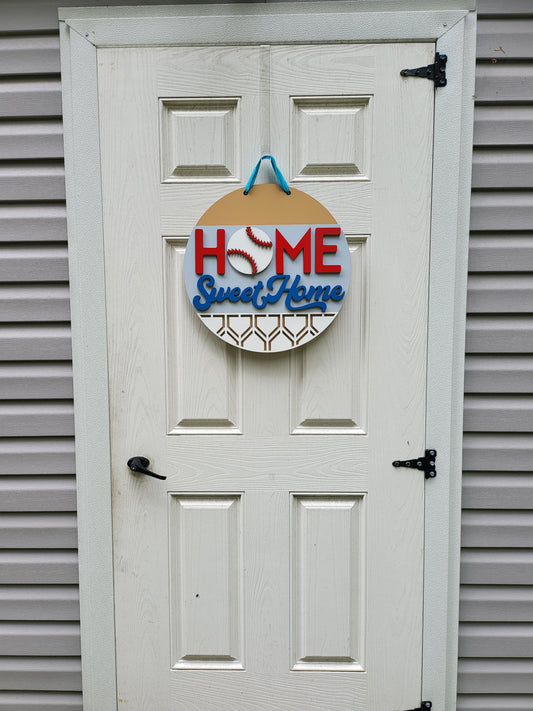 Baseball Home Sweet Home Door Hanger