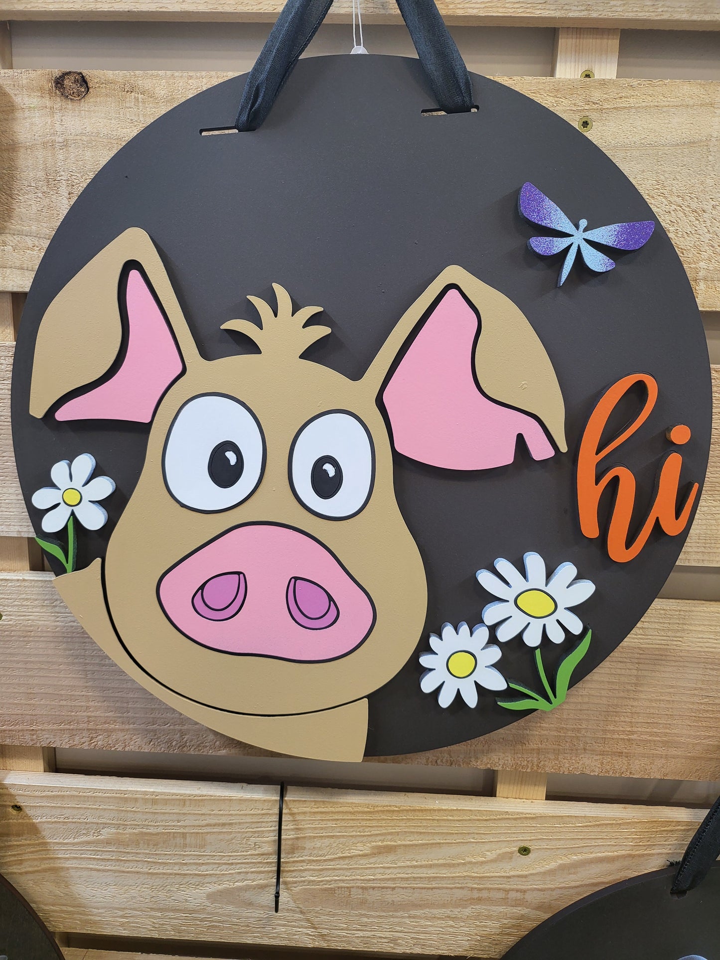 HI Pig Door Hanger